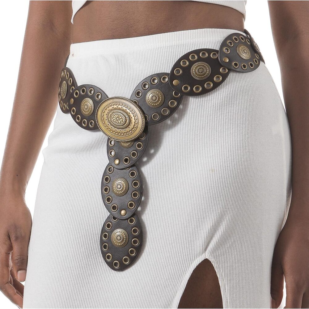 1994 Western Belts For Women, Vintage Leather Belts Boho Waist Belts Concho